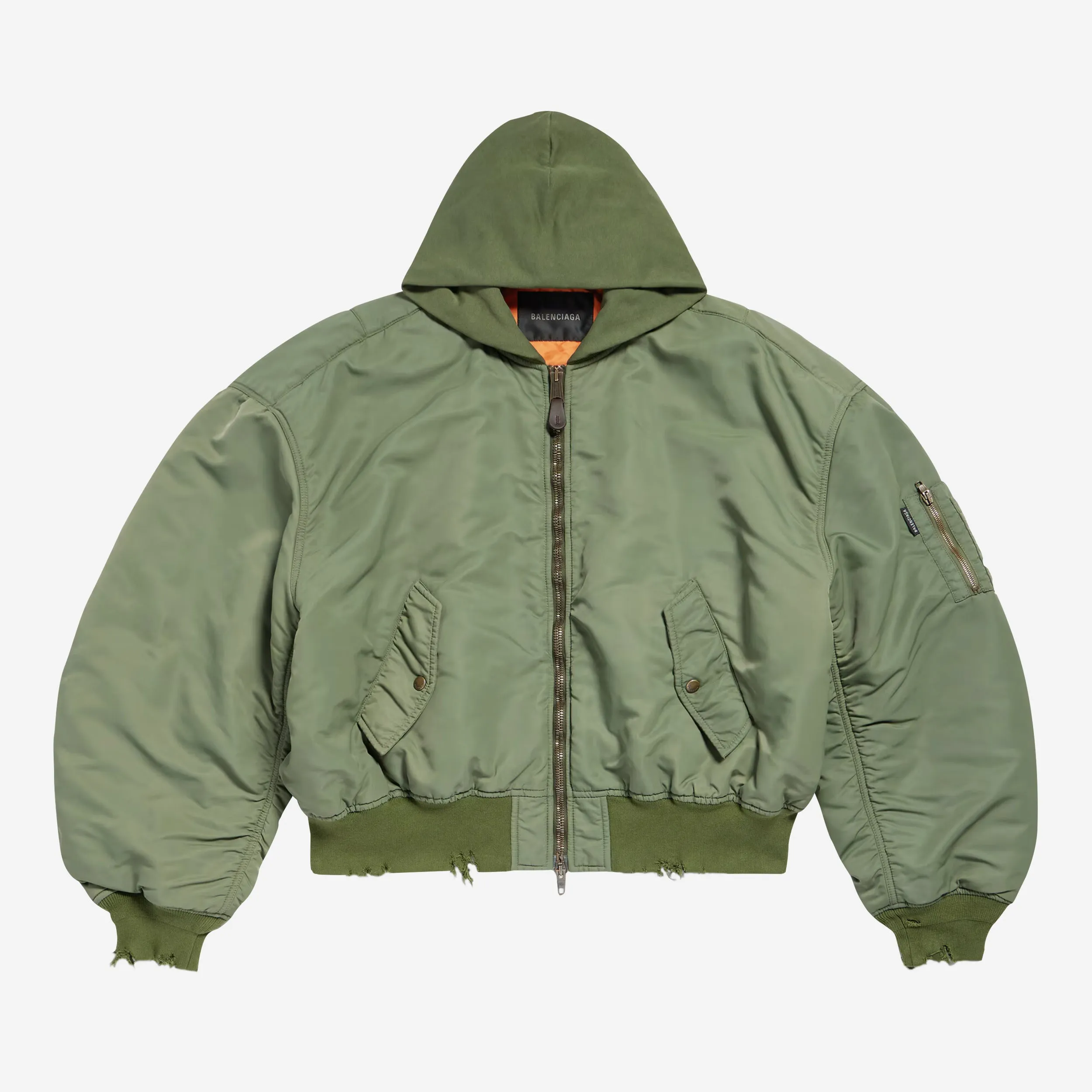 Balenciaga  Dark Green Vegetable Dyed Bomber Jacket