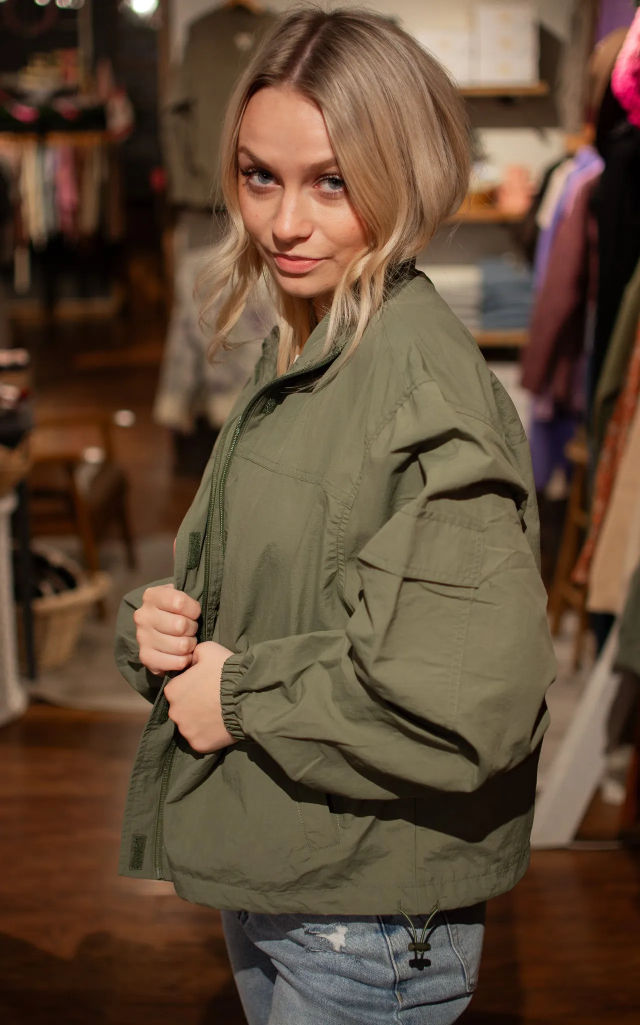 Cropped Windproof Jacket