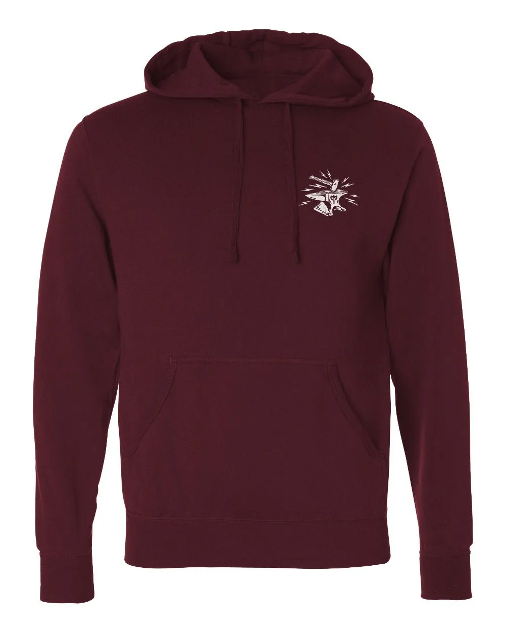 Forged with Blood, Sweat & Iron - on Burgandy Pullover Hoodie