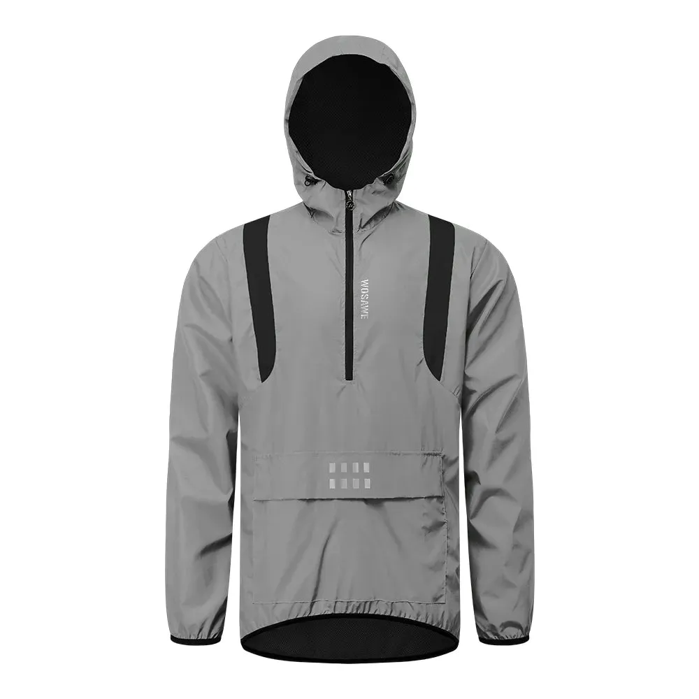 Full Reflective Cycling Jacket Hooded Windbreaker Windproof Waterproof MTB Bicycle Clothes Wind Coat Road Bike Ride Tops