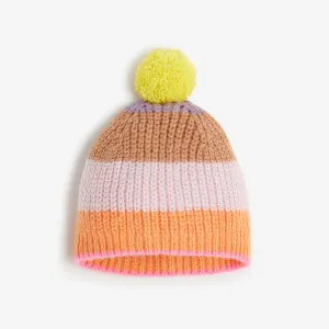 Girls' neon yellow beanie