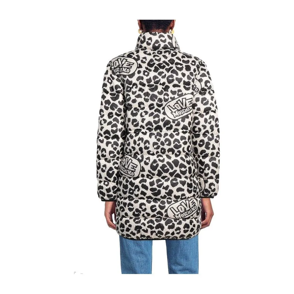 Love Moschino Chic Leopard Print Down Jacket