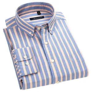 Plus Size Spring Men's Pure Cotton Shirt - Plaid